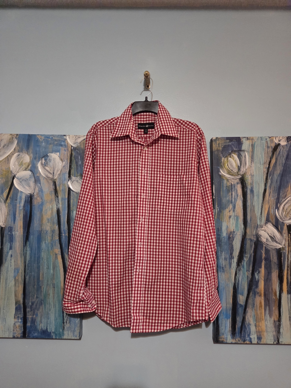 Classic Red Gingham Men's Button-Up Shirt